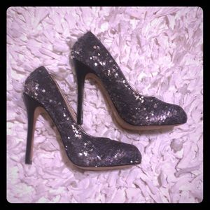 Dolce Vita Silver Sequin Heels (9M)